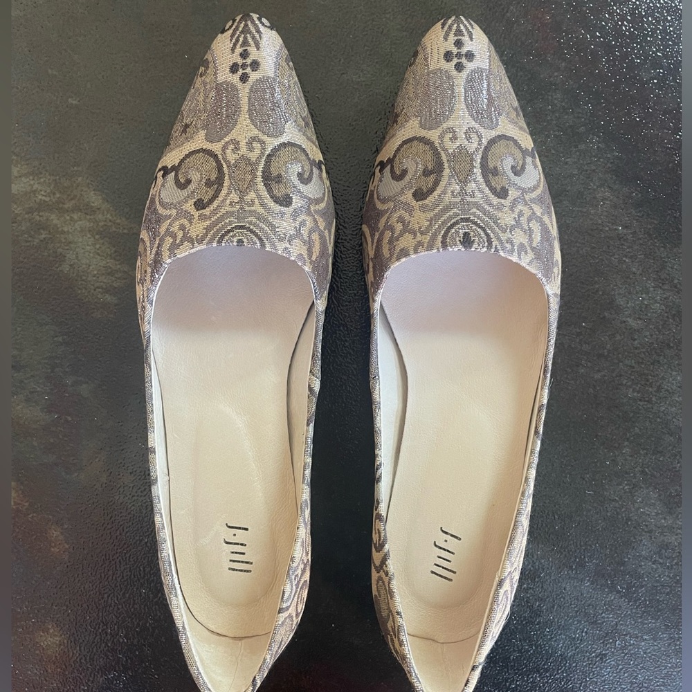 J.Jill Women's Jacquard Leather Flats Slip-On Size 8